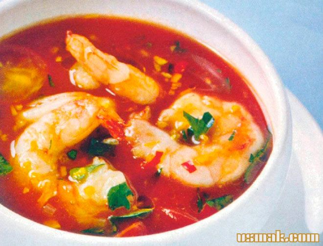 Рецепт Суп томатный с креветками фото