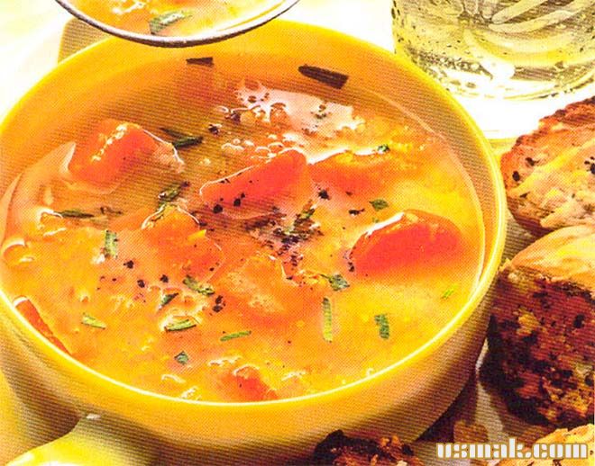 Рецепт Вкусный сытный суп из тыквы фото