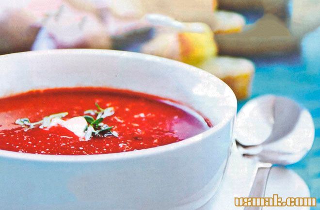 Рецепт Холодный свекольный суп с яблоком фото
