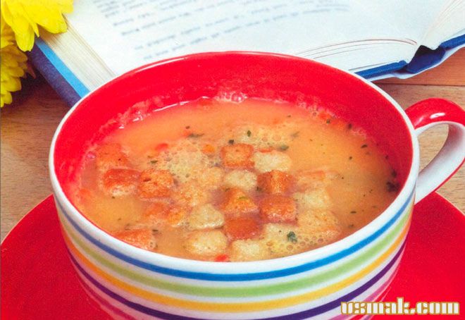 Рецепт Суп пюре с гренками из овощей фото