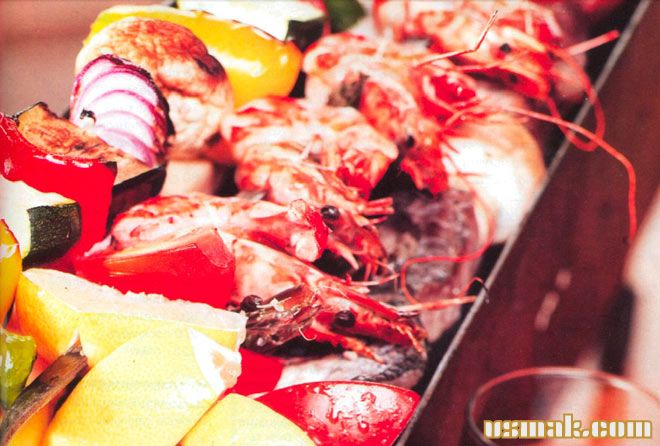 Рецепт Шашлыки из морепродуктов и овощей фото