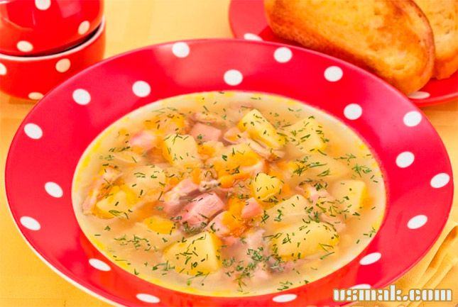 Рецепт Гороховой суп с копченостями фото