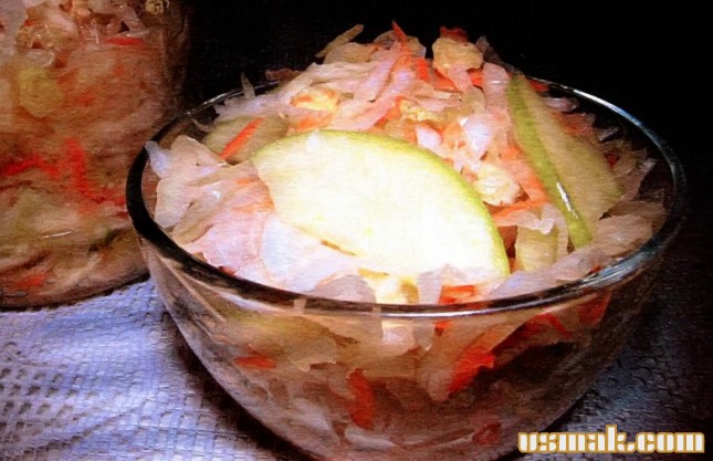 Рецепт Квашеная капуста с яблоками фото