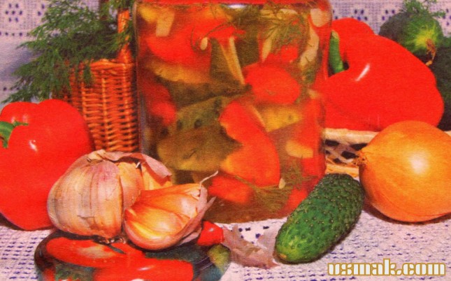 Рецепт Салат из огурцов и перца на зиму фото