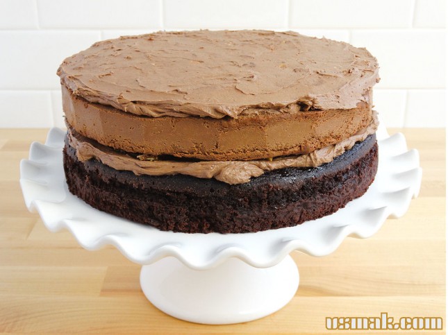 Шоколадный торт с чизкейком из Нутеллы