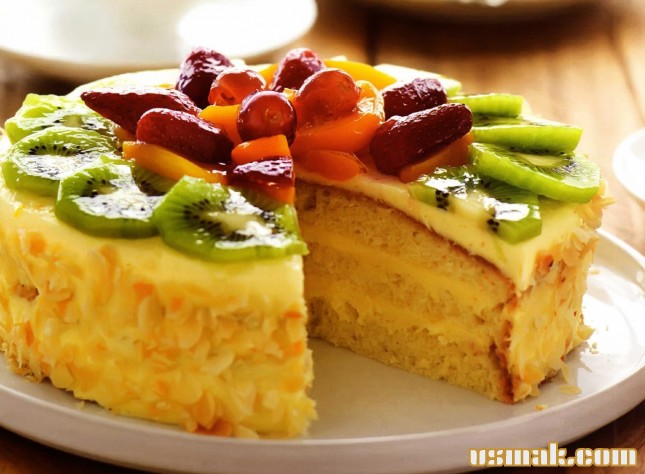 Рецепт Миндальный торт с фруктами фото