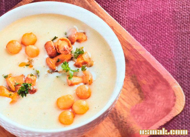 Рецепт Картофельный суп пюре из лисичек фото