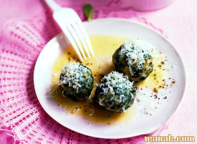 Рецепт Сырные кнедлики со шпинатом фото
