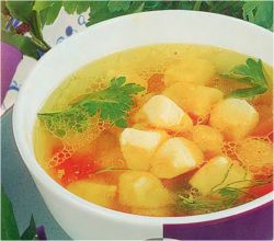 рецепт Суп с картофельными клецками и куриным бульоном