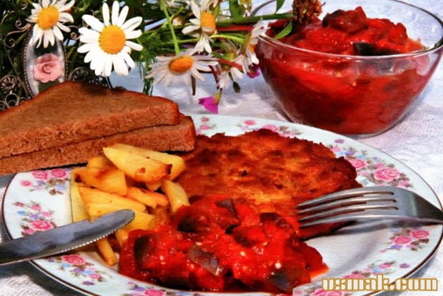 Рецепт Острая закуска из баклажанов фото