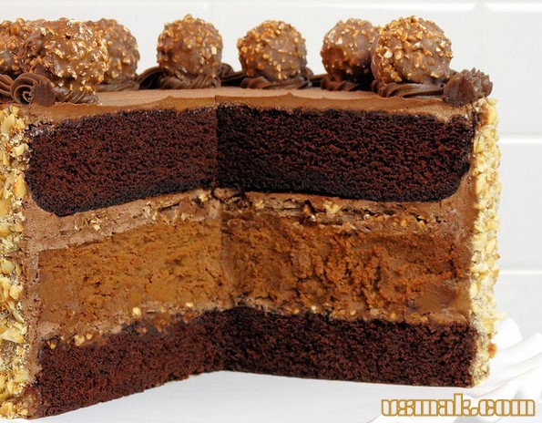 Шоколадный торт с чизкейком из Нутеллы