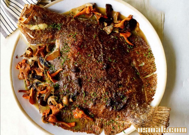 Рецепт Камбала с грибами и картофелем фото
