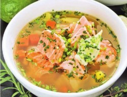 рецепт Суп с форелью и овощами