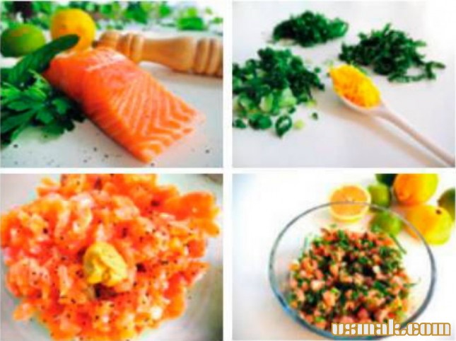 Рецепт Тартар из лосося с цитрусовыми фото